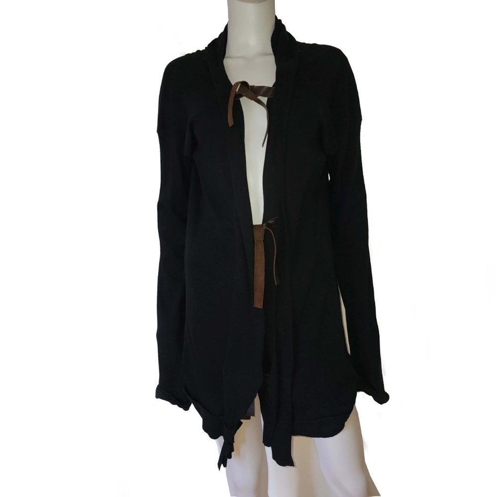 Vintage Katherine Story Cotton Leather Cardigan